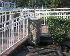 Culture stone veneer pillar.