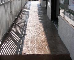 Slate stenciled walkway.