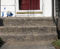 stucco and texture on stamped porch