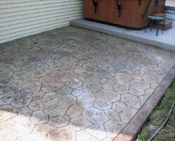 stamped concrete random stone patio